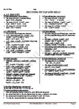 Đề cương ôn tập môn Hóa lớp 9